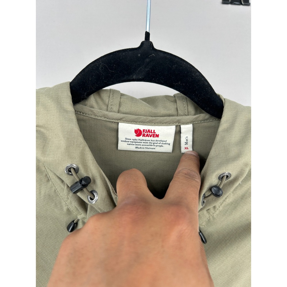 Fjallraven Abisko Midsummer Jacket Mens XL Green Lightweight Hooded 81151 - Picture 3 of 12